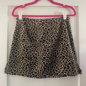 Vintage faux fur animal print mini skirt